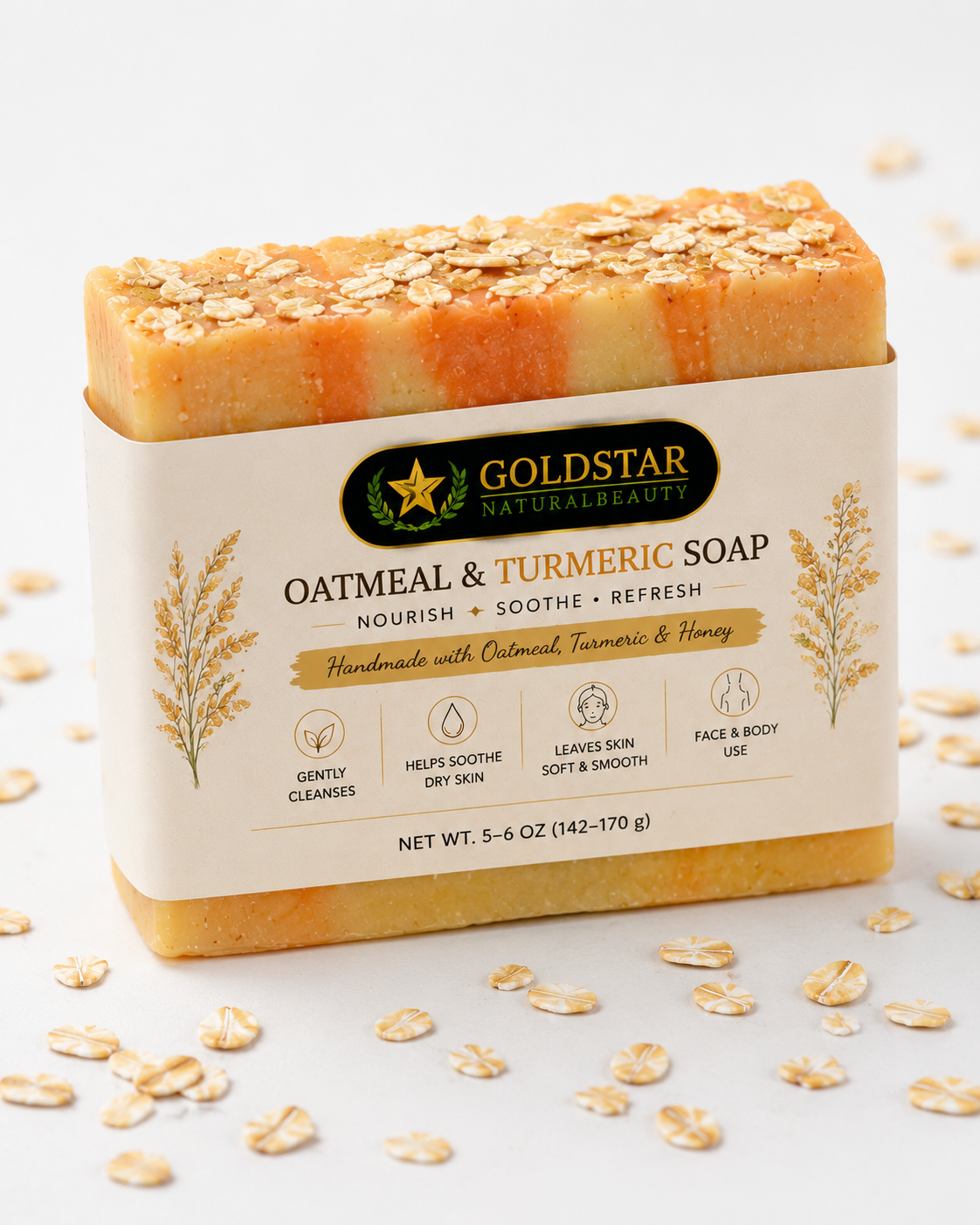 Oatmeal tumeric bar soap