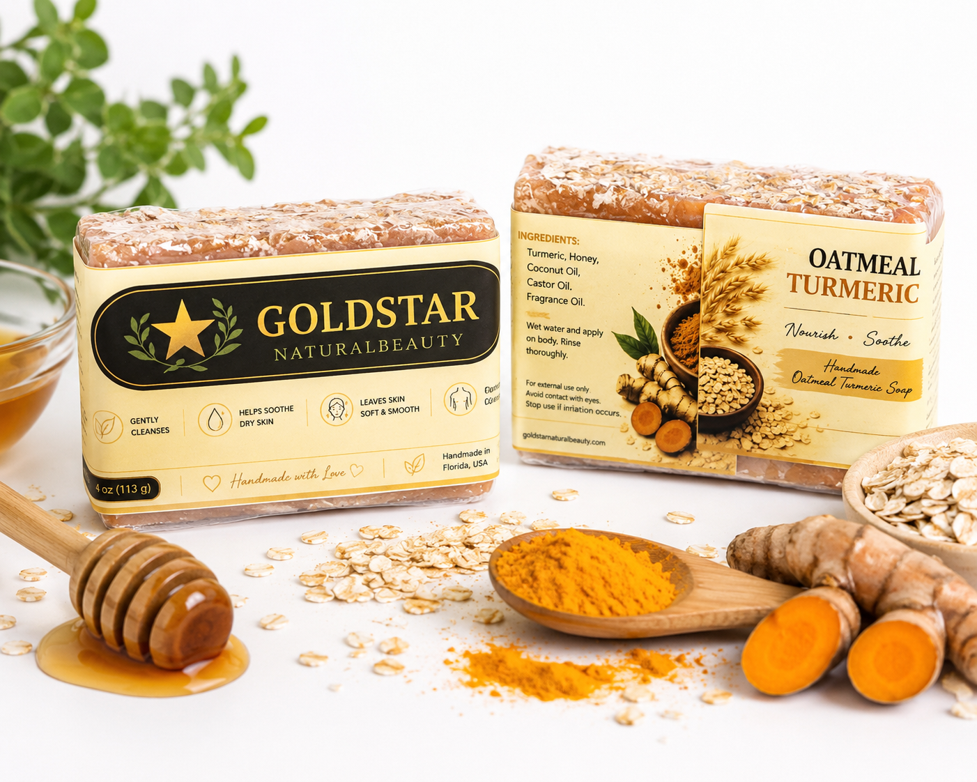 Oatmeal tumeric bar soap