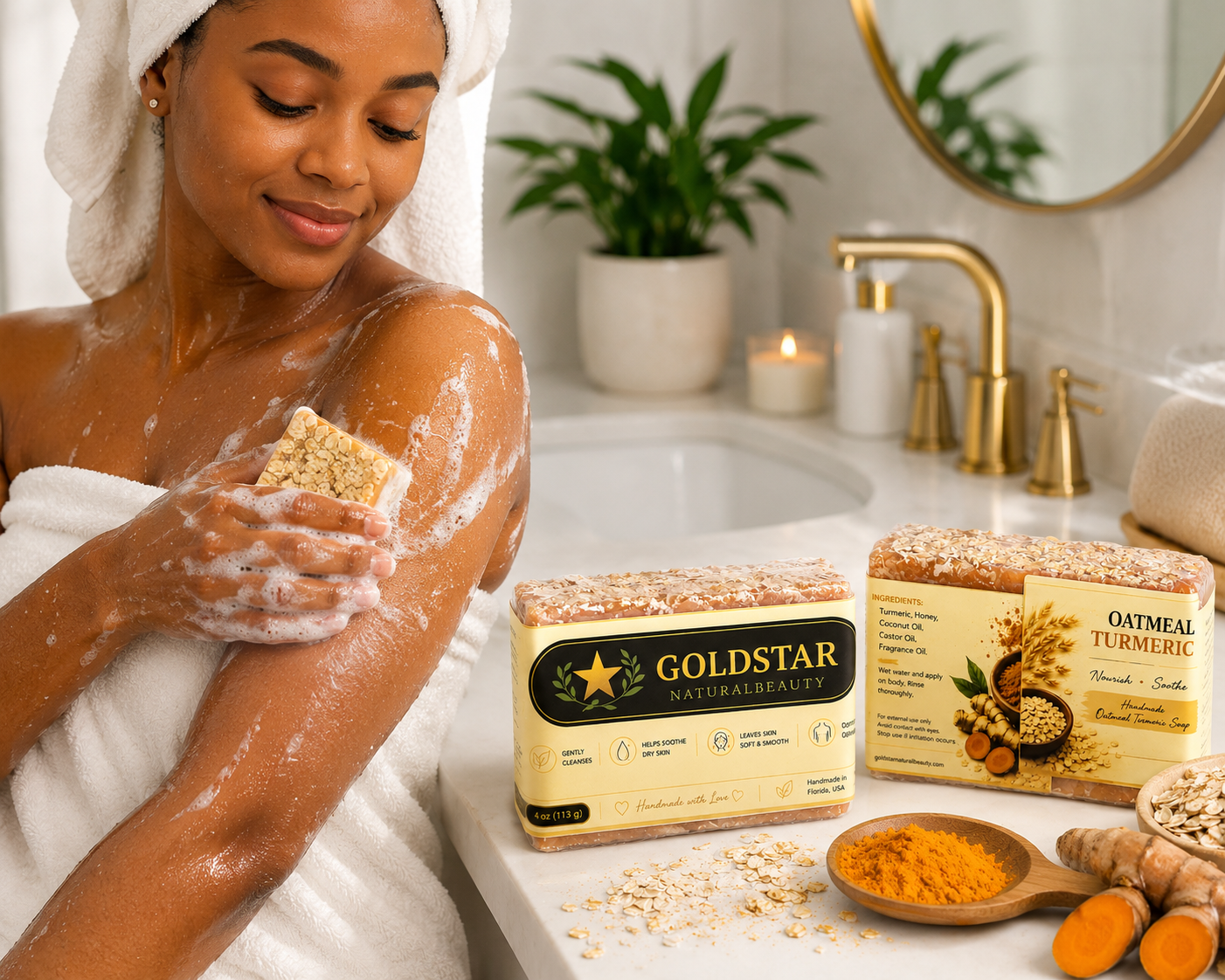 Oatmeal tumeric bar soap