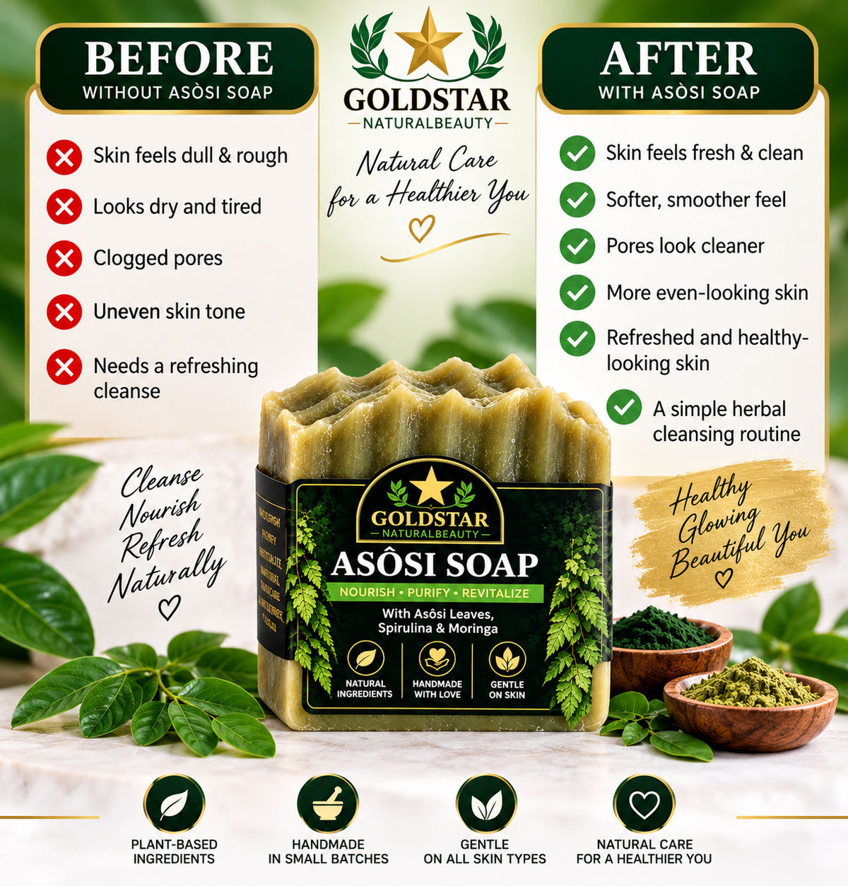 Goldstar Asòsi Soap – 3 Pack