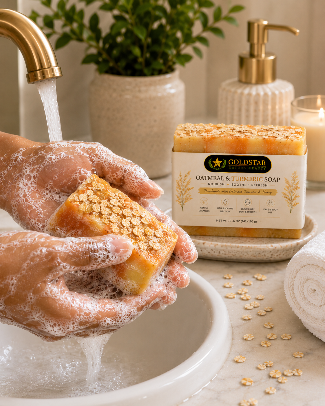 Oatmeal tumeric bar soap