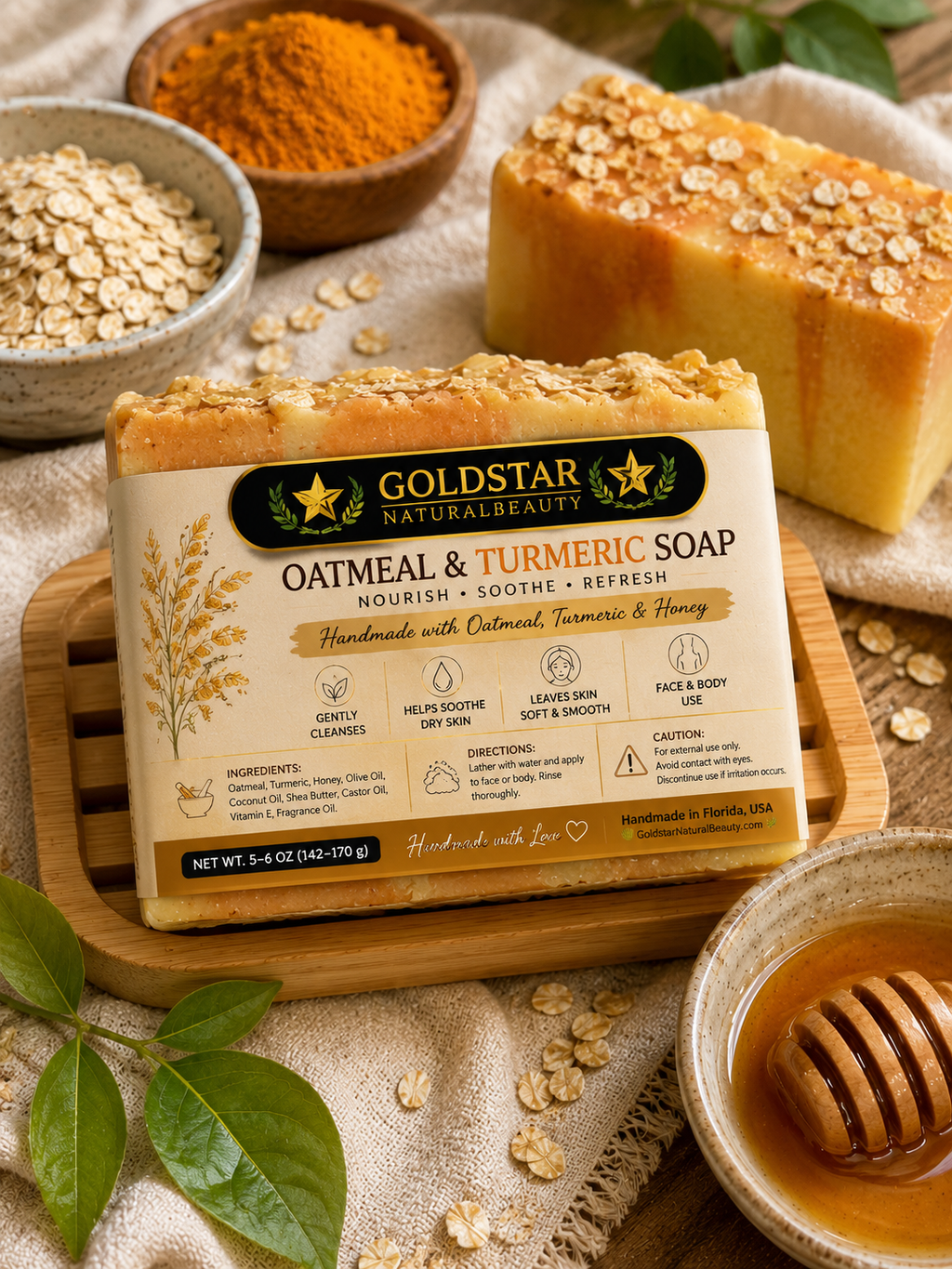 Oatmeal tumeric bar soap